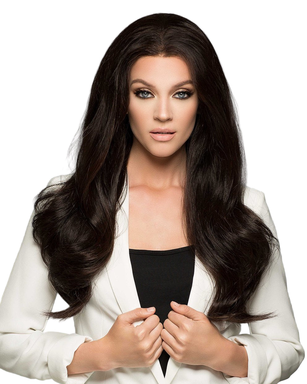 Hand tied full lace dark brown wig Hand-tied Full Lace Wig Ariana Black Brown - main image 2